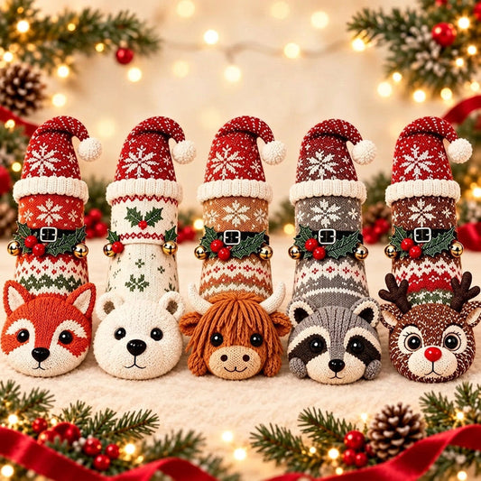 3D Knit Christmas Animal Slipper Socks | Cute Festive Soft Warm Indoor Socks