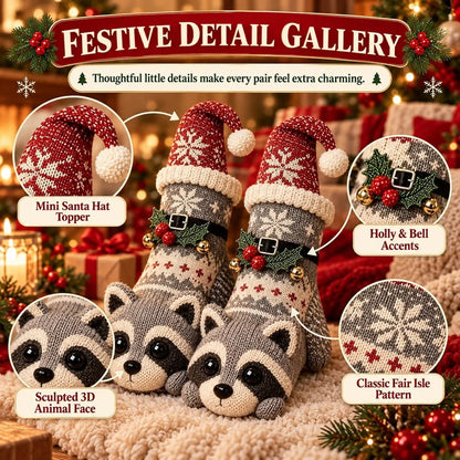 3D Knit Christmas Animal Slipper Socks | Cute Festive Soft Warm Indoor Socks